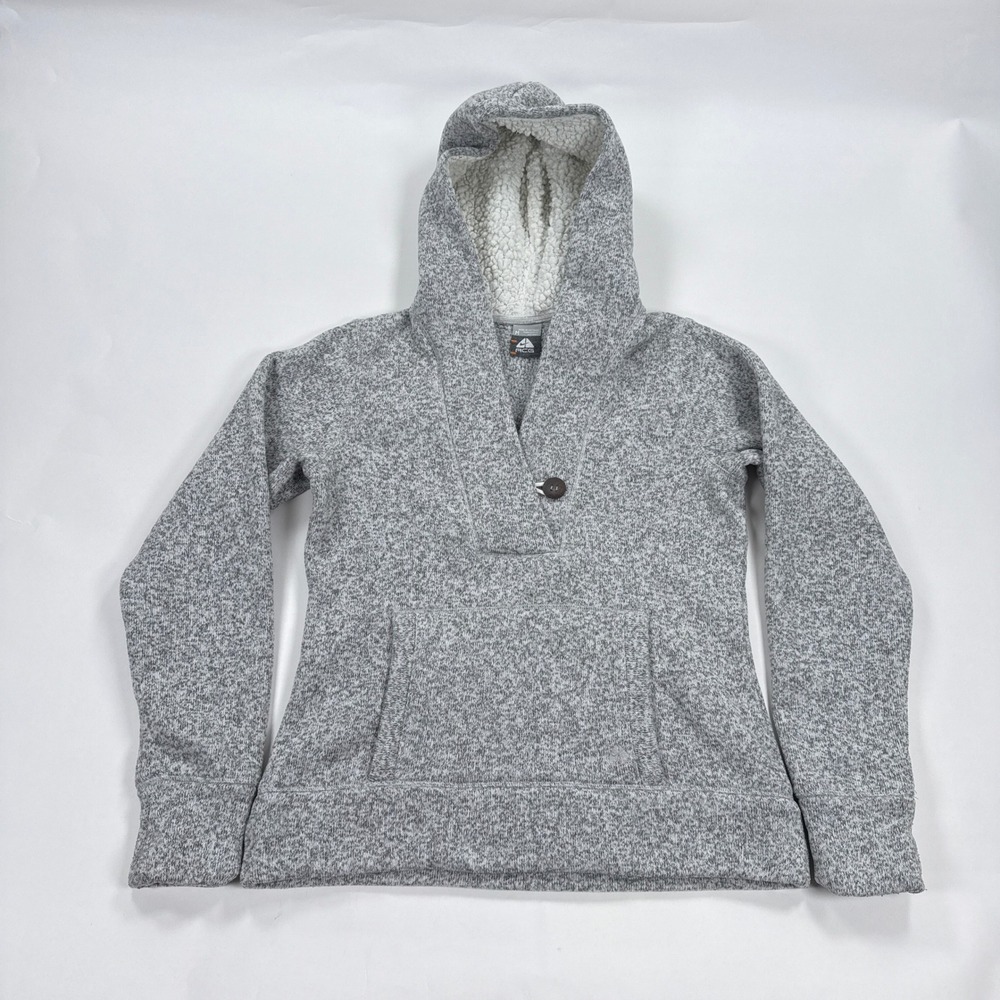 Nike‎ ACG Womens Hoodie M Grey Marl Sherpa Lined Sweater Fleece Gorpcore Outdoor
